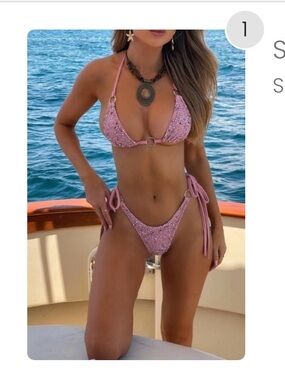 Outcast - Pink ‘Seltzer’ Bikini Set - Crochet